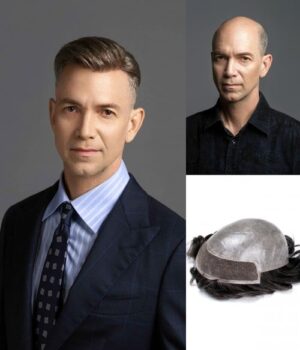 Lace Front with Skin in the Back Hair Replacement System for Men