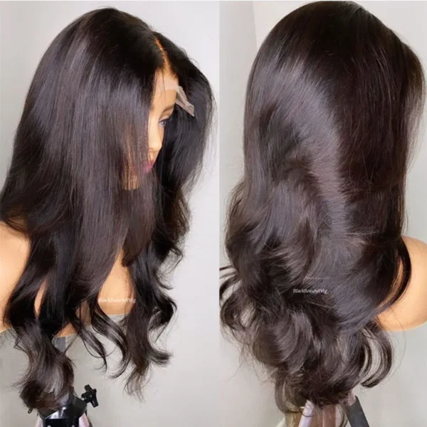 Perruque Silk Base 60cm Full Lace Wig brésilienne Remy, cheveux naturels, Body Wave,avec Baby Hair - MarocPerruque - Image 2