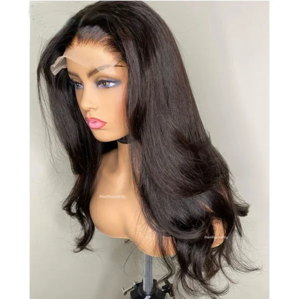 Perruque Silk Base 60cm Full Lace Wig brésilienne Remy, cheveux naturels, Body Wave,avec Baby Hair - MarocPerruque - Image 3
