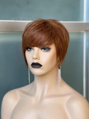 Perruque Coupe Courte Naturelle Lisse , Cheveux Humains, 13x4 Transparente HD - MarocPerruque