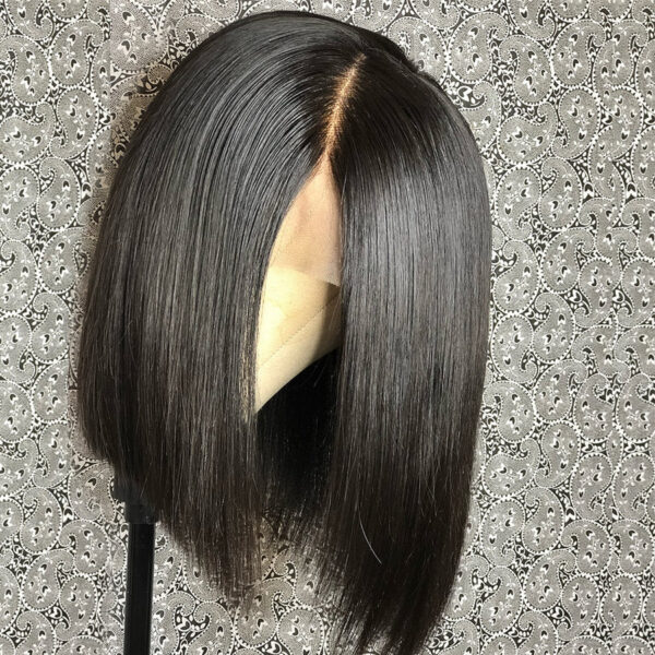 Perruque Bob naturelle lisse cheveux humains, 13x4 transparente HD - MarocPerruque (Copy) - Image 5
