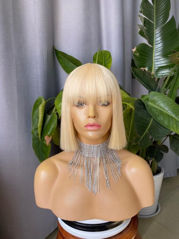 Perruque Bob Blonde Naturelle Lisse , Cheveux Humains, 13x4 Transparente HD - MarocPerruque - Image 3