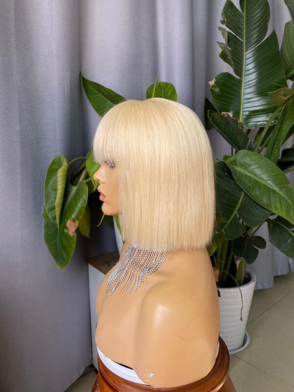 Perruque Bob Blonde Naturelle Lisse , Cheveux Humains, 13x4 Transparente HD - MarocPerruque - Image 4