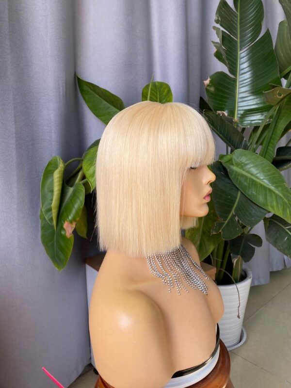Perruque Bob Blonde Naturelle Lisse , Cheveux Humains, 13x4 Transparente HD - MarocPerruque - Image 5