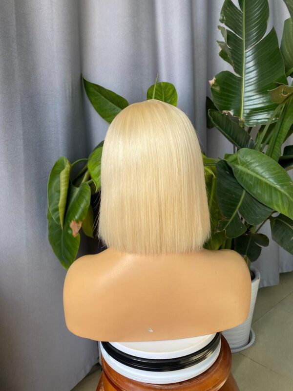 Perruque Bob Blonde Naturelle Lisse , Cheveux Humains, 13x4 Transparente HD - MarocPerruque - Image 6