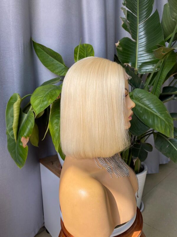 Perruque Bob Blonde Naturelle Lisse , Cheveux Humains, 13x4 Transparente HD - MarocPerruque - Image 7