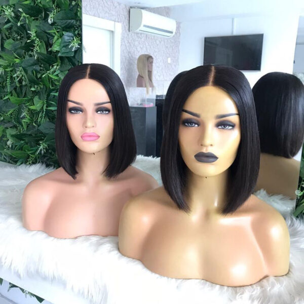 Perruque Bob naturelle lisse cheveux humains, 13x4 transparente HD - MarocPerruque (Copy) - Image 4